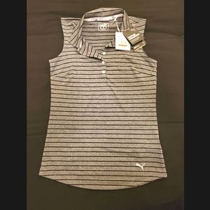 Rotation Stripe S/L Polo Tank Top Puma Black